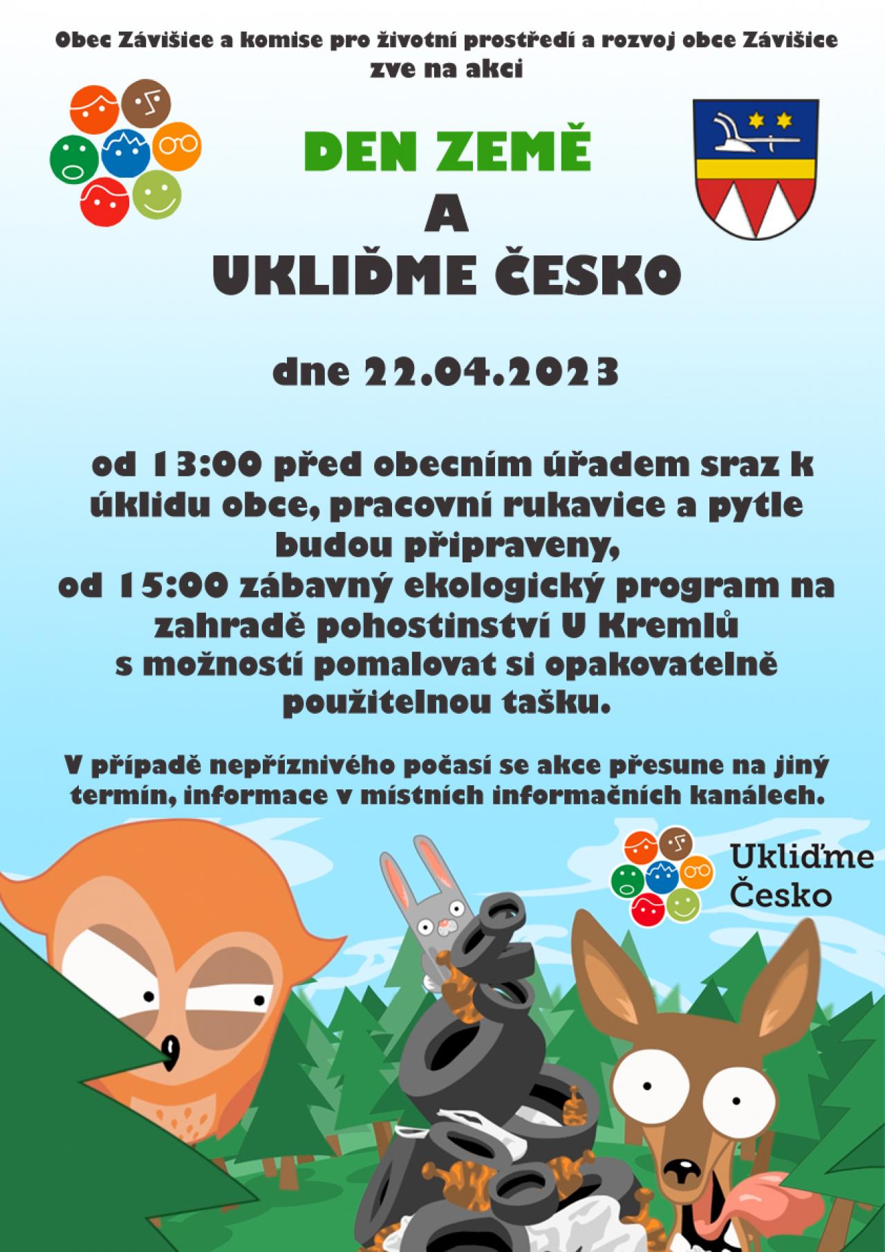 Den Země a Ukliďme Česko 22.4. Den Země a Ukliďme Česko 22.4.