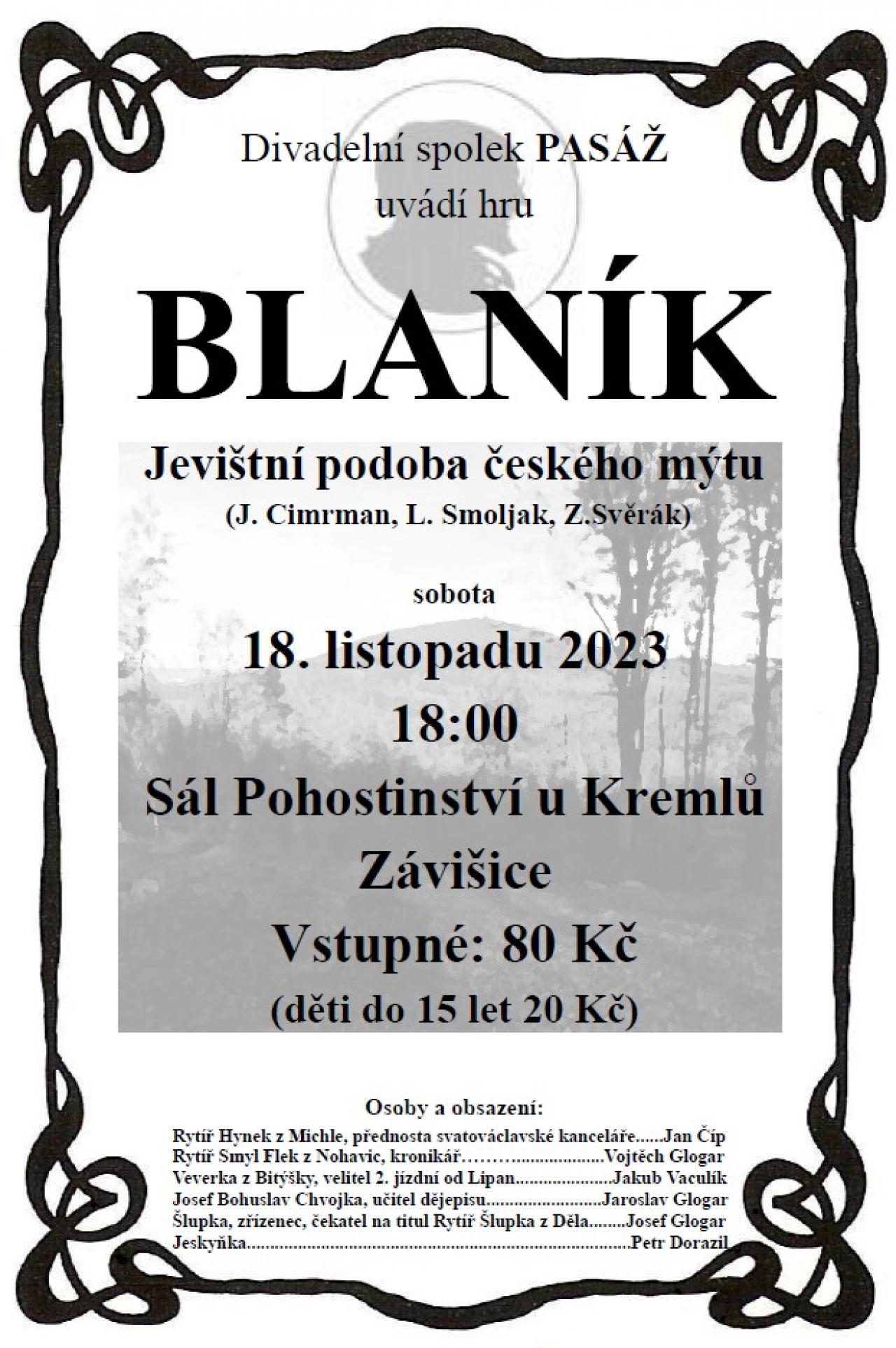 Divadelní představení - Blaník 18.11. Divadelní představení - Blaník 18.11.