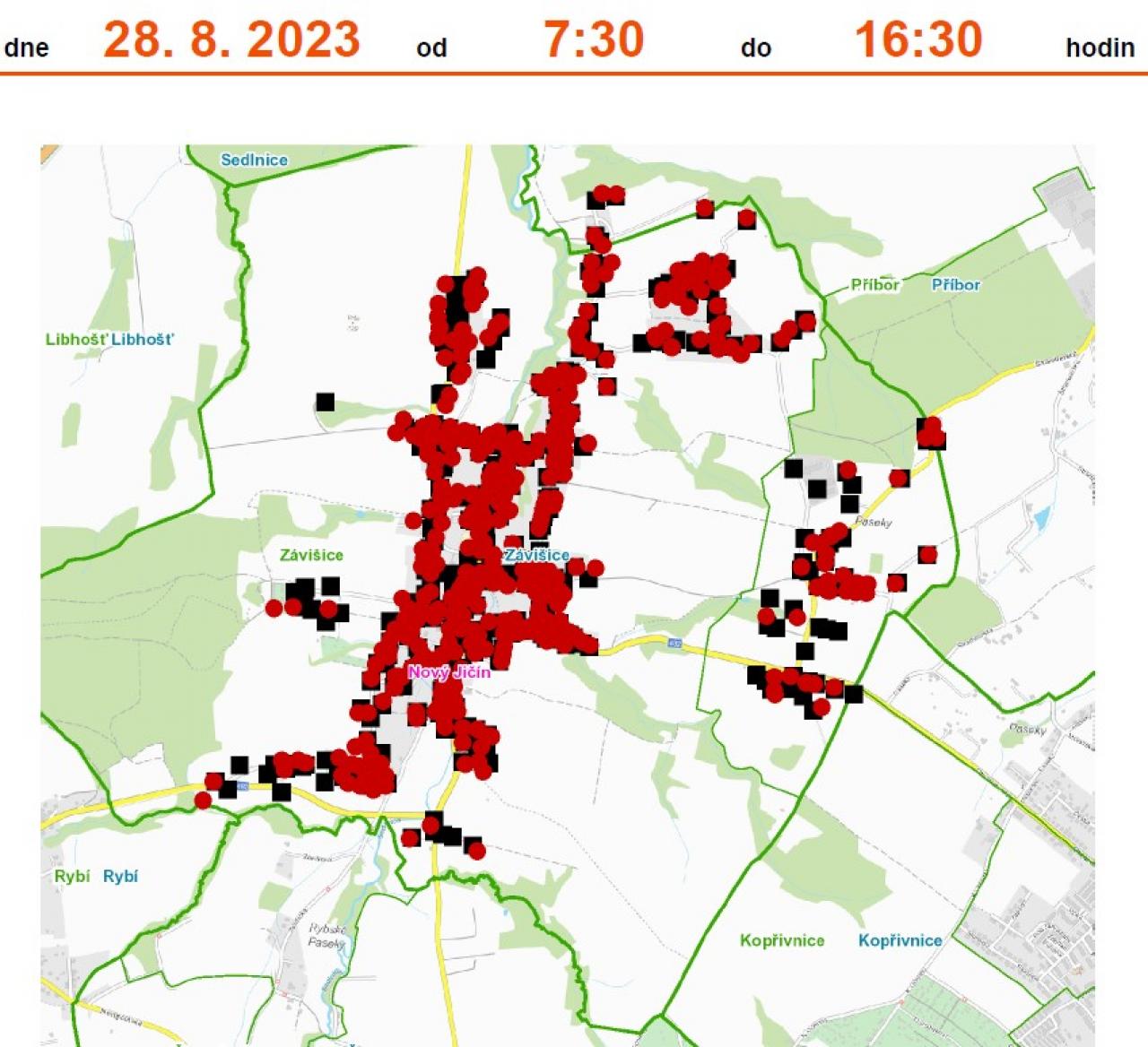 Přerušení dodávky elektrické energie 28.8. Přerušení dodávky elektrické energie 28.8.
