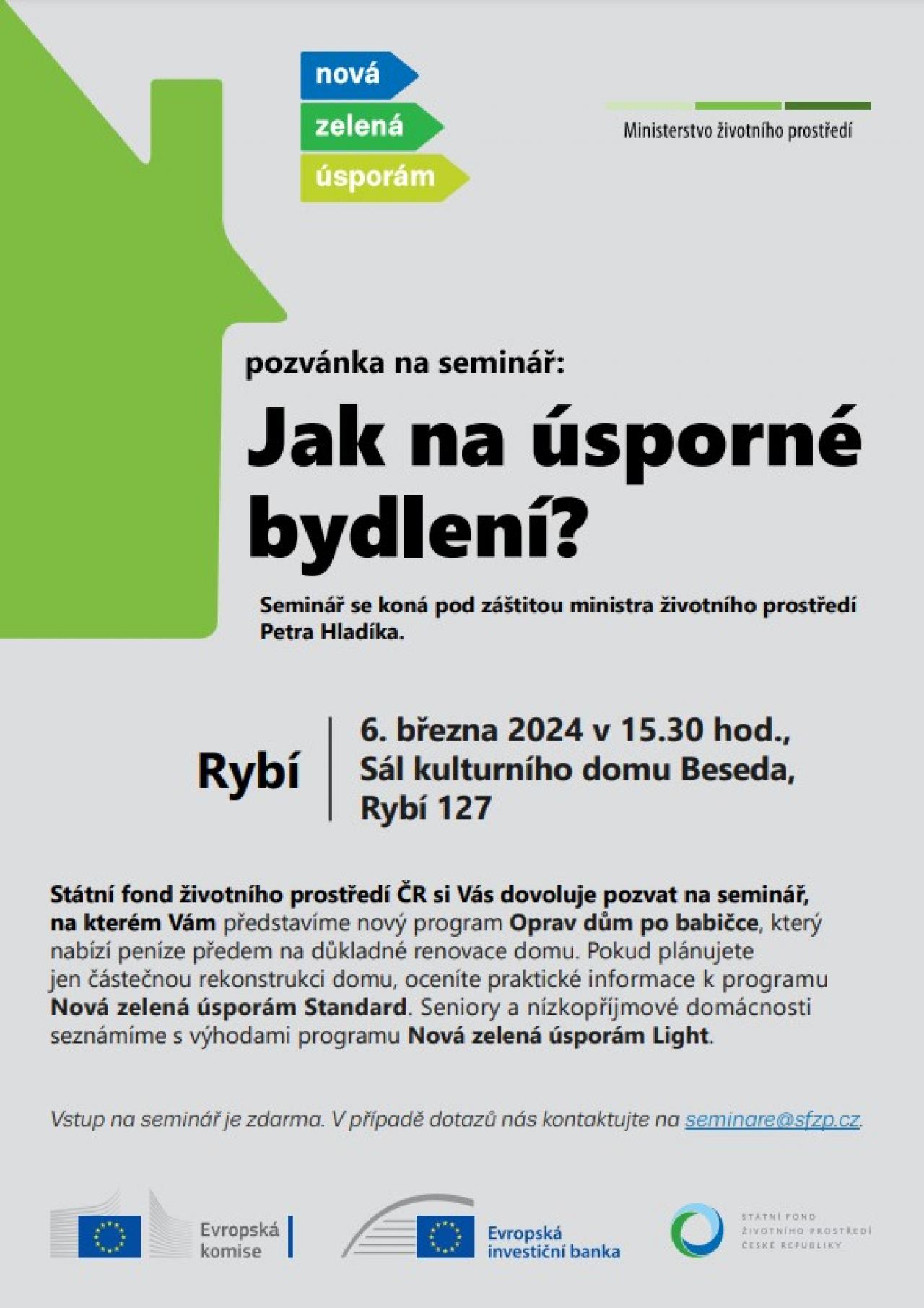 Saminář SFŽP: Jak na úsporné bydlení? 