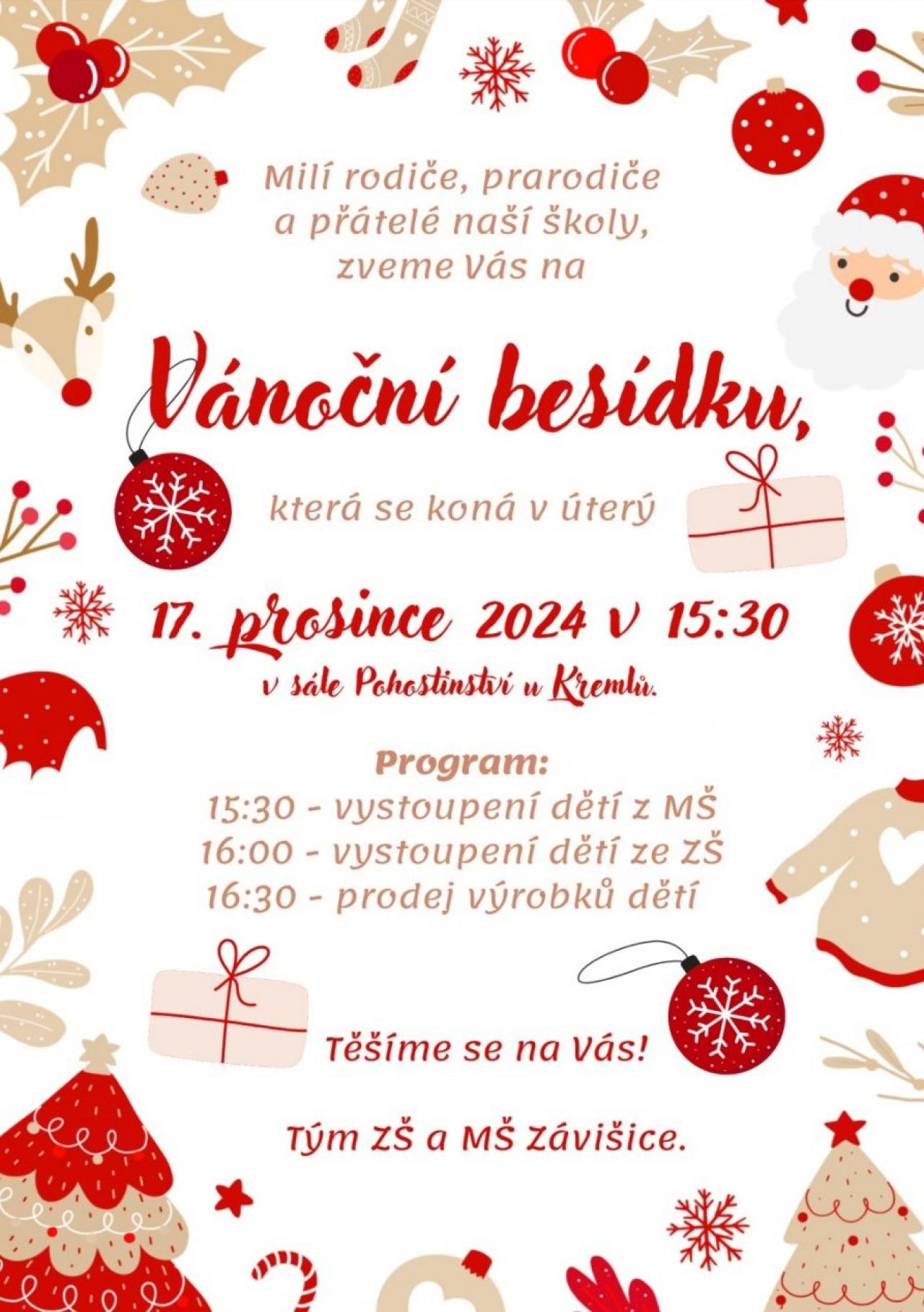Vánoční besídka MŠ/ZŠ 17.12. Vánoční besídka MŠ/ZŠ 17.12.