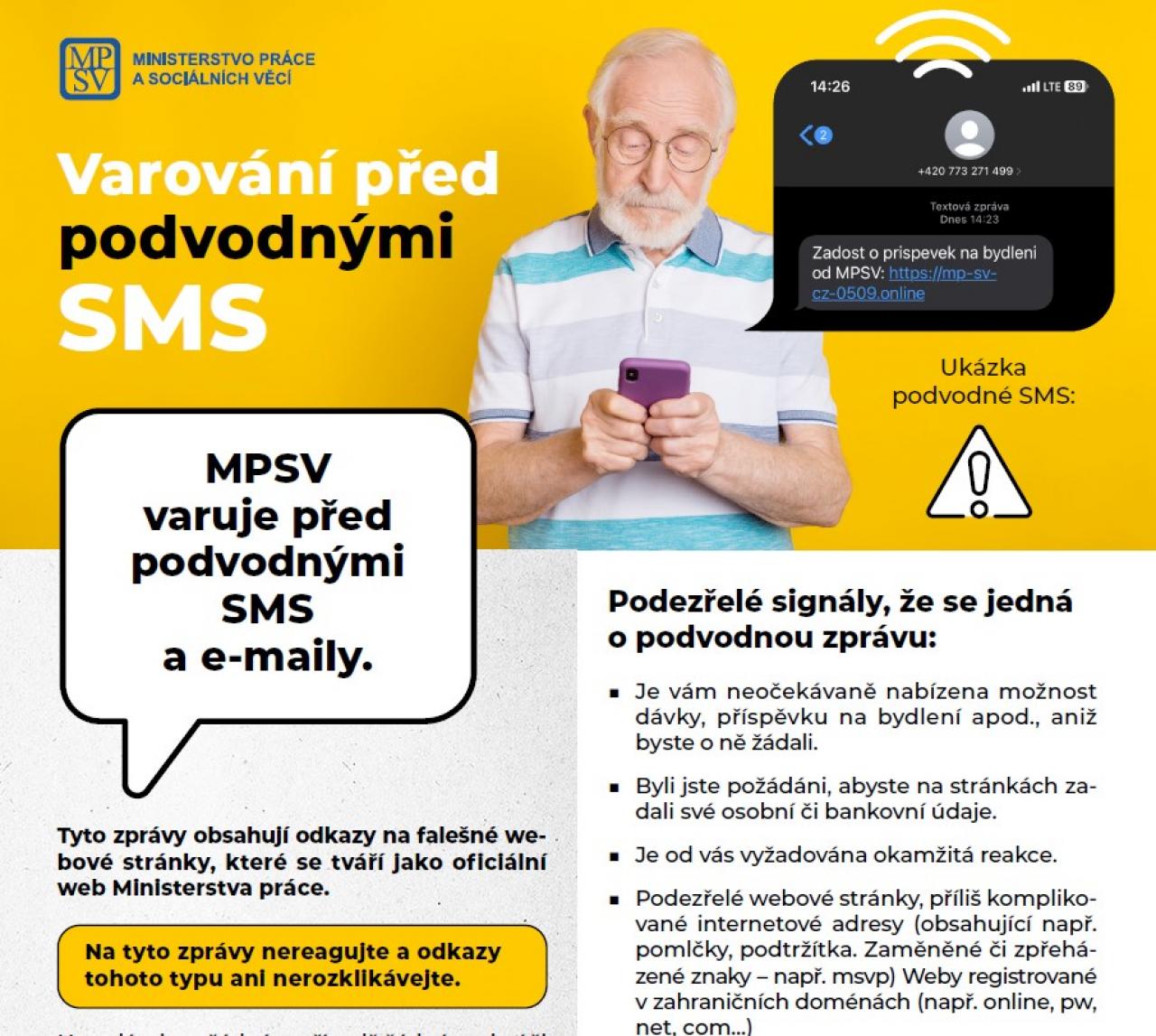 Varování před podvodnými SMS a e-maily